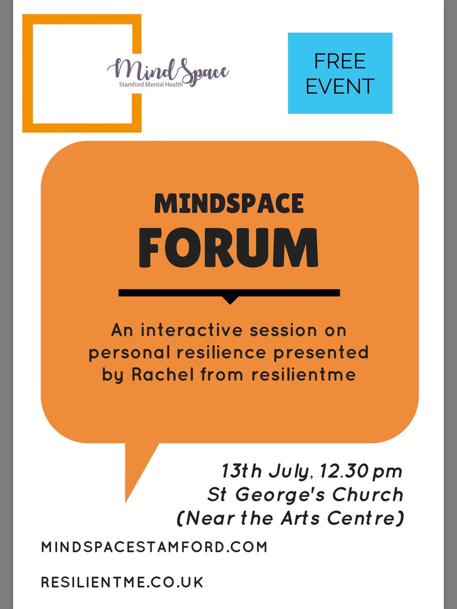 mindspacestam's tweet image. This Thursday we are busy, Forum @stgstam with @ResilientMeUK at 1pm then drop in cafe @jennyfinefoods in the evening #flourishstamford