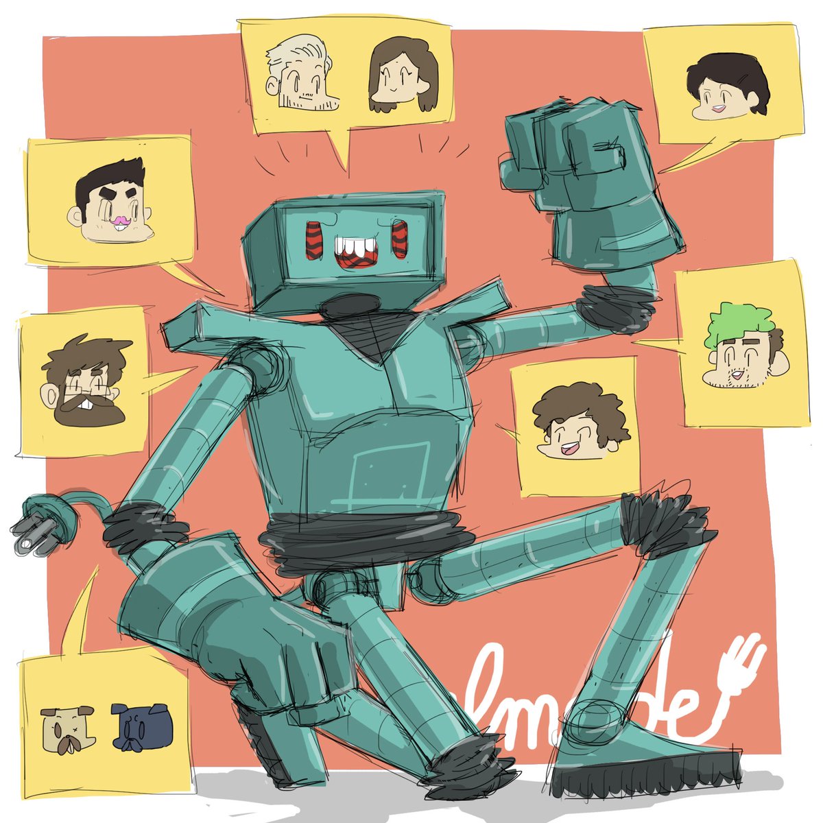 RealMean90's tweet photo. #finalfanartfriday #revelbot the charity machine! The #revelmode team used it together only for good, like superheroes! Thank you! https://t.co/o6fMmzwoeE