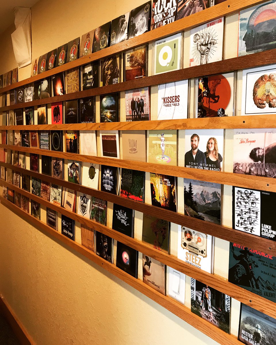 blasthouse's tweet photo. Had to install two more rows to the CD wall today, great problem to have https://t.co/dRUAJuYrtk