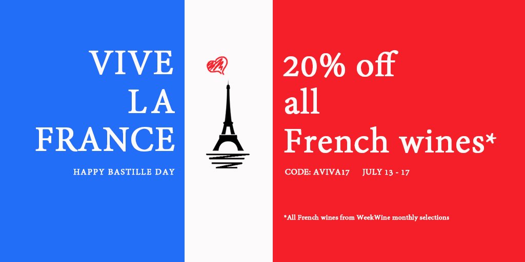To celebrate Bastille Day 🇫🇷 <a href="/Weekwine/">Viktoria Imre</a> offers 20% off all French wines from our monthly selections! 🍷

#BastilleDay #Frenchwines #Shanghai