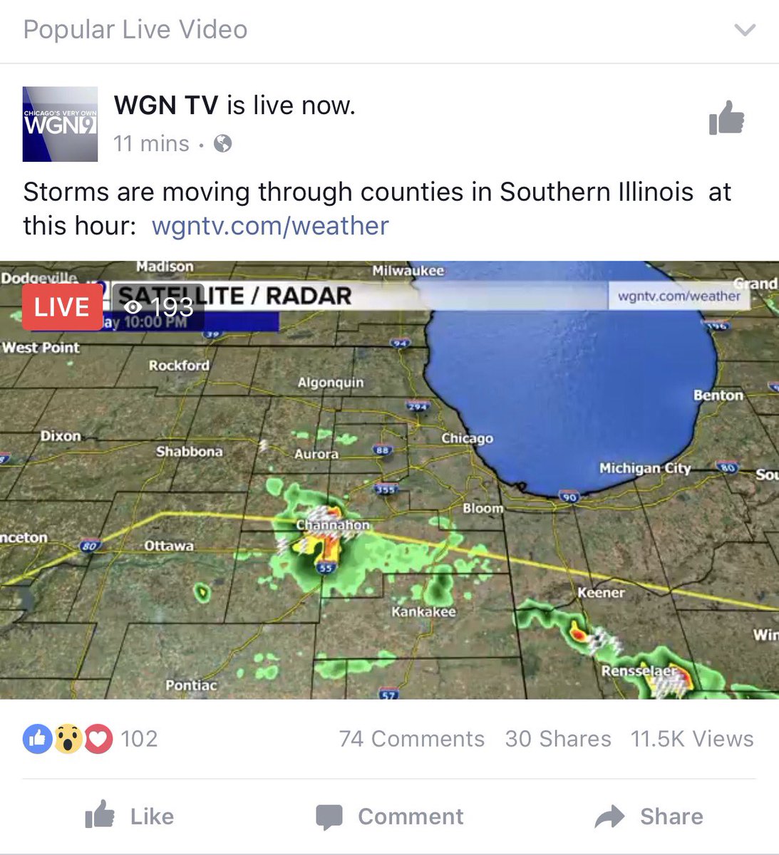 SmithDBrian's tweet photo. Sorry @WGNNews but I don't see Southern Illinois on this map. Might check with @Forecaster at @WSILNews re Southern Illinois geography. https://t.co/tnvBDFVUgx