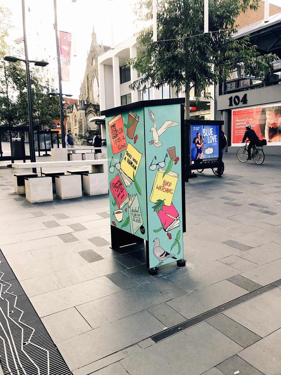 kerryh15798's tweet photo. There's 8 #streetlibraries w unique art work to be found in #Wollongong. This is in Crown St Mall #librarieseverywhere #booksareforeveryone https://t.co/wKeAds0G0V