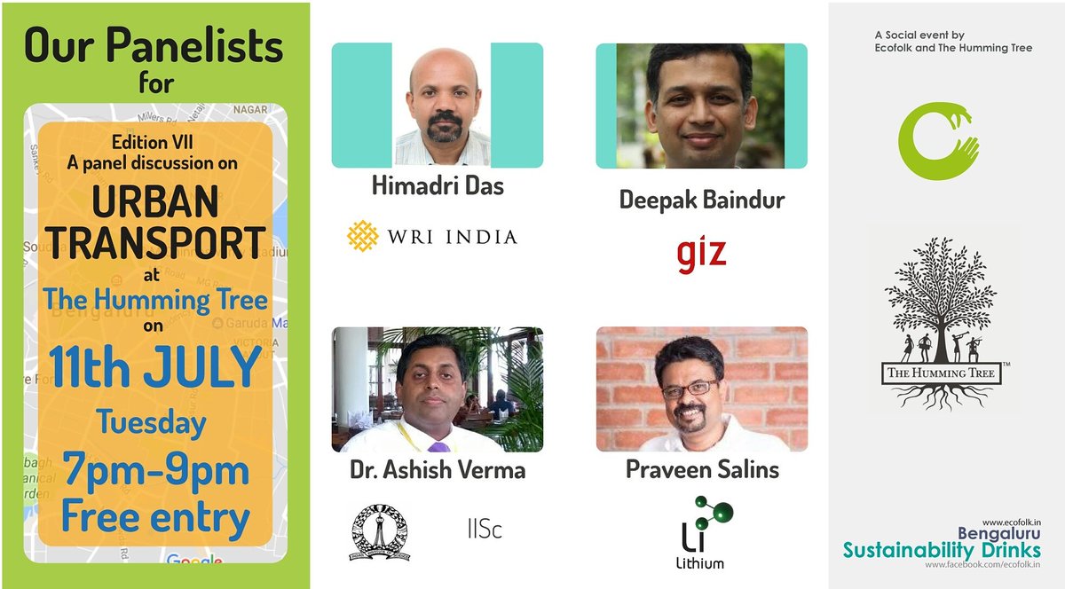 sustydrinksblr's tweet photo. Announcing our panel - don't miss SDB Ed 7 themed on #sustainable #urbantransport and #mobility
Link in bio
#bangalore #susty #WRI #IISc https://t.co/zqkeeh6vft