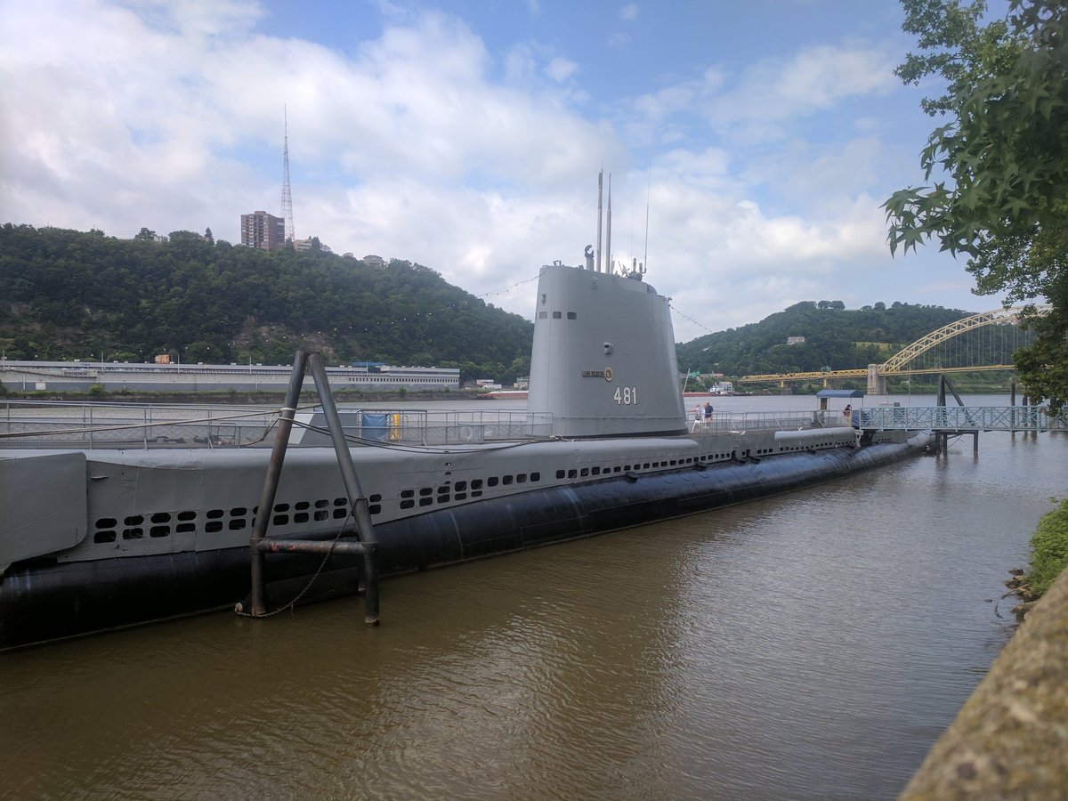 BGartonPV1's tweet photo. The USS Requin a sub that was used to provide offshore bombardment during Operation Downfall 1945 It's now docked at the Ohio River #APUSHPV https://t.co/uPyic5M2t6