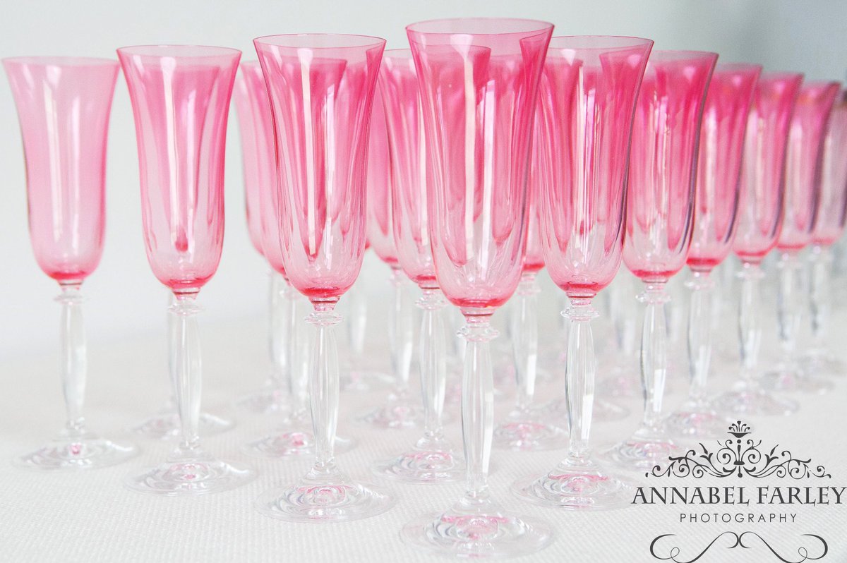 Our new #pink #champagne #flutes have already been a huge hit this summer!! Beautifully captured by <a href="/AnnabelFarley1/">Annabel Farley Photo</a> #eventprofs