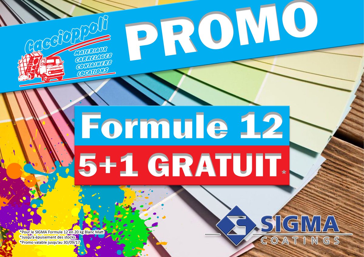 CaccioppoliSA's tweet photo. #PROMO #Peinture #Formule12 chez Caccioppoli S.A. - Matériaux Carrelages Containers Locations 5+1 #Gratuit
Nous restons ouverts tout l'été https://t.co/0O3vbNzCgH