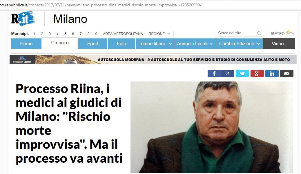 I #Tg  e #Giornali italiani figli di un Governo finto democratico  tacciono su #Messinabrucia ma si preoccupano che #Riina possa morire !