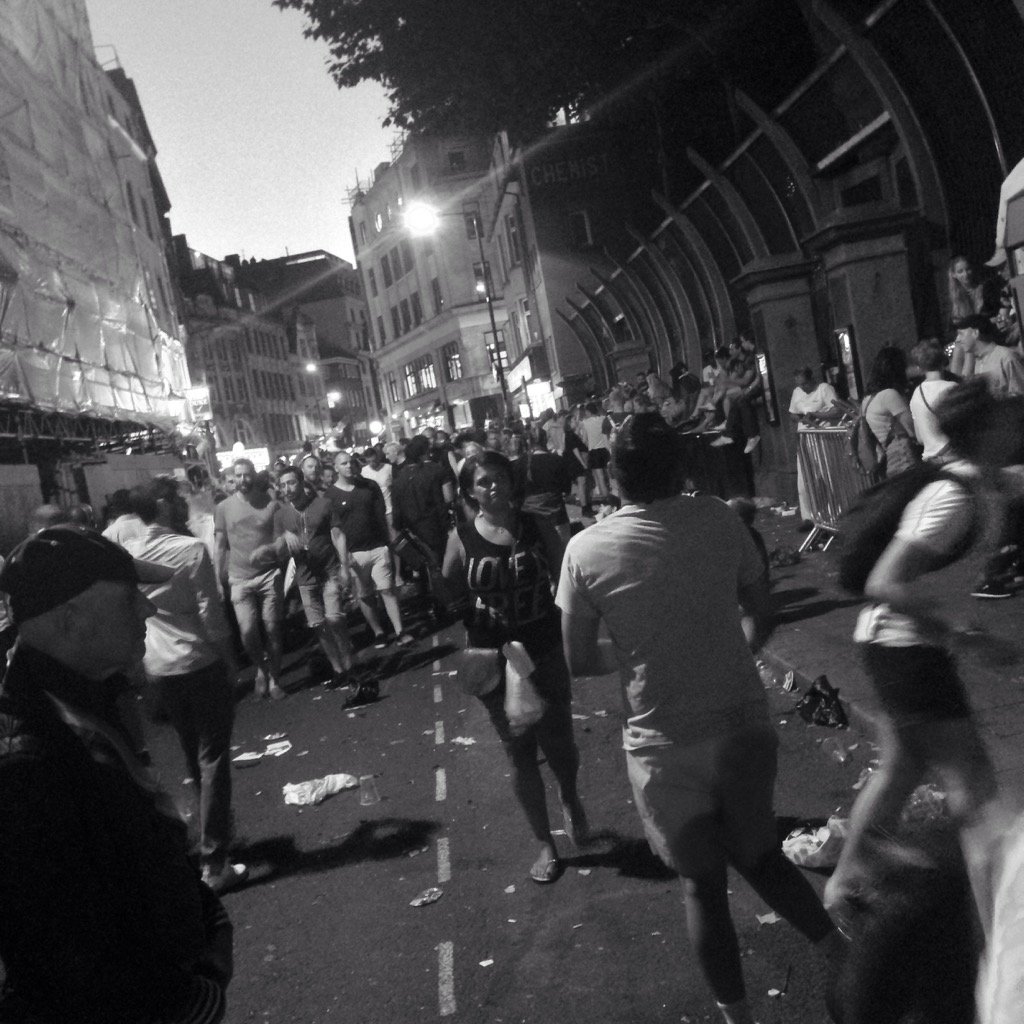 Point_Capture's tweet image. A refugee camp? No...it is Soho on a Saturday night. #depravity #soho #excess #Saturday