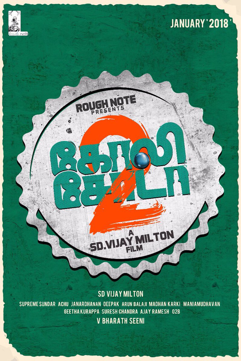 Here is the title logo of @vijaymilton's next #GoliSoda2 @RoughNote_Pro #VIJAYMILTONsNext