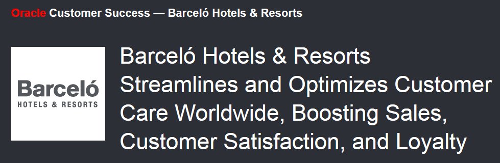 0mniNet's tweet photo. Barceló Hotels &amp; Resorts Streamlines and Optimizes Customer Care Worldwide deploying @OracleServCloud https://t.co/TAmB716zBZ #CX https://t.co/ZCuvJvhX2N