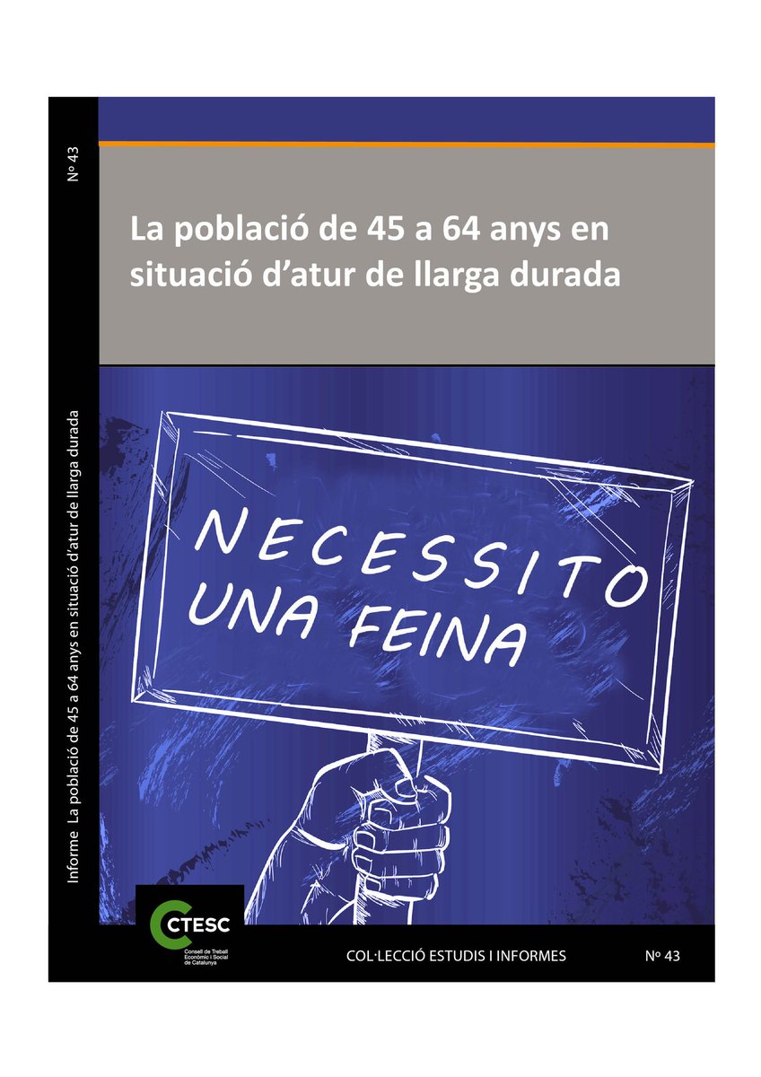 CTESC's tweet photo. 13 de juliol: presentació de "La pobl. de 45 a 64 anys en atur de llarga durada" (estat de la qüestió, polítiques i propostes) #atur45CTESC https://t.co/EgurECA42x