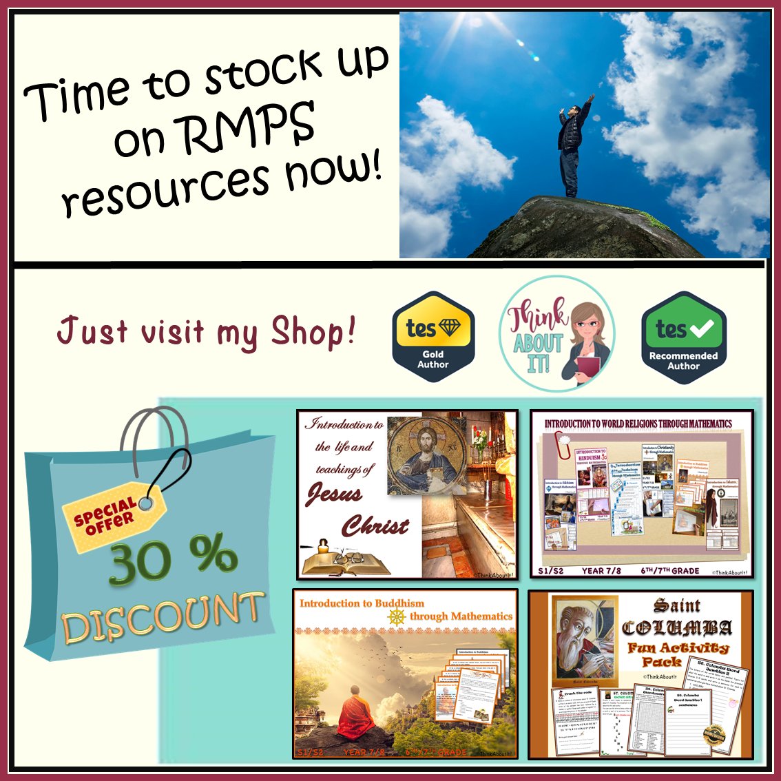 thinkaboutit_dc's tweet image. It&apos;s shopping time @TesResources 30% off #RMPS #premiumresources. Expires at midnight - so don&apos;t miss out! LINK: bit.ly/2saFYFs