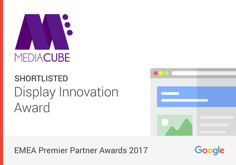MEDIACUBE has been shortlisted for the Premier Partner awards with <a href="/googlepartners/">Google Partners</a> and #gpaccelerate in the category of Display Innovation!