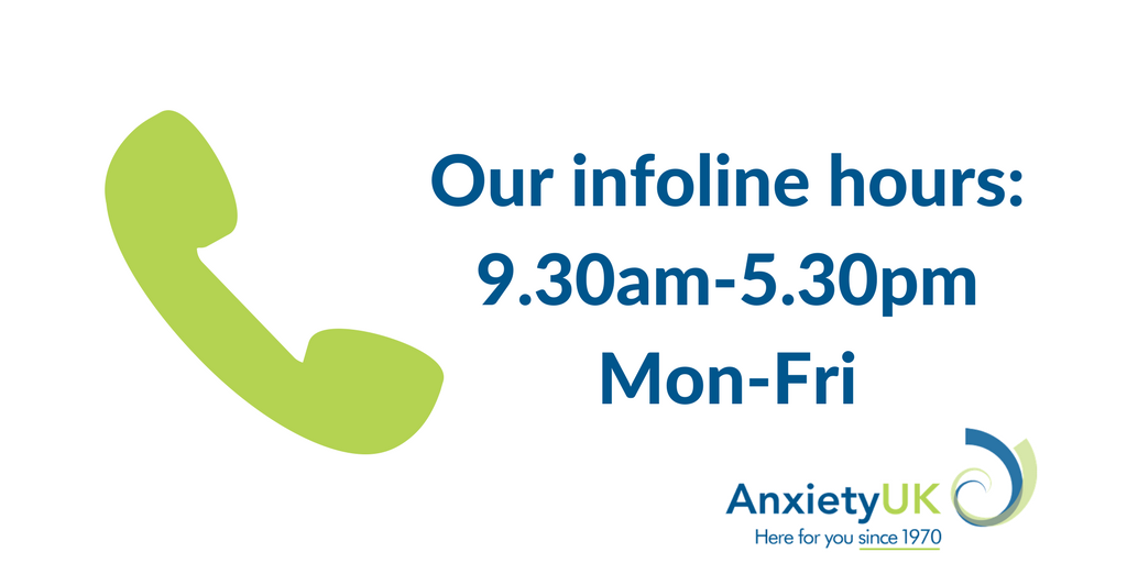 AnxietyUK's tweet photo. To find out more about the support we offer, call our infoline today - https://t.co/OsSEkvw5oQ #anxiety #stress #support https://t.co/goa01jv5Tw