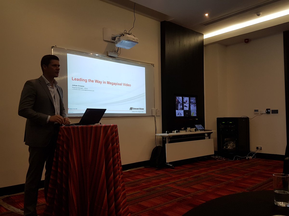 ArmandSteffens's tweet photo. Johan Crause from Arecont starting his presentation at Tanzania Milestone intro day #vms @milestone_mea https://t.co/XQ7sIJQpOm