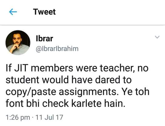 ammarkhi's tweet photo. They should have been examiners 
#GameOverNawaz #calibri #JITDay #Sharif #PTIStanceVindicated https://t.co/Od0ftjAS5y