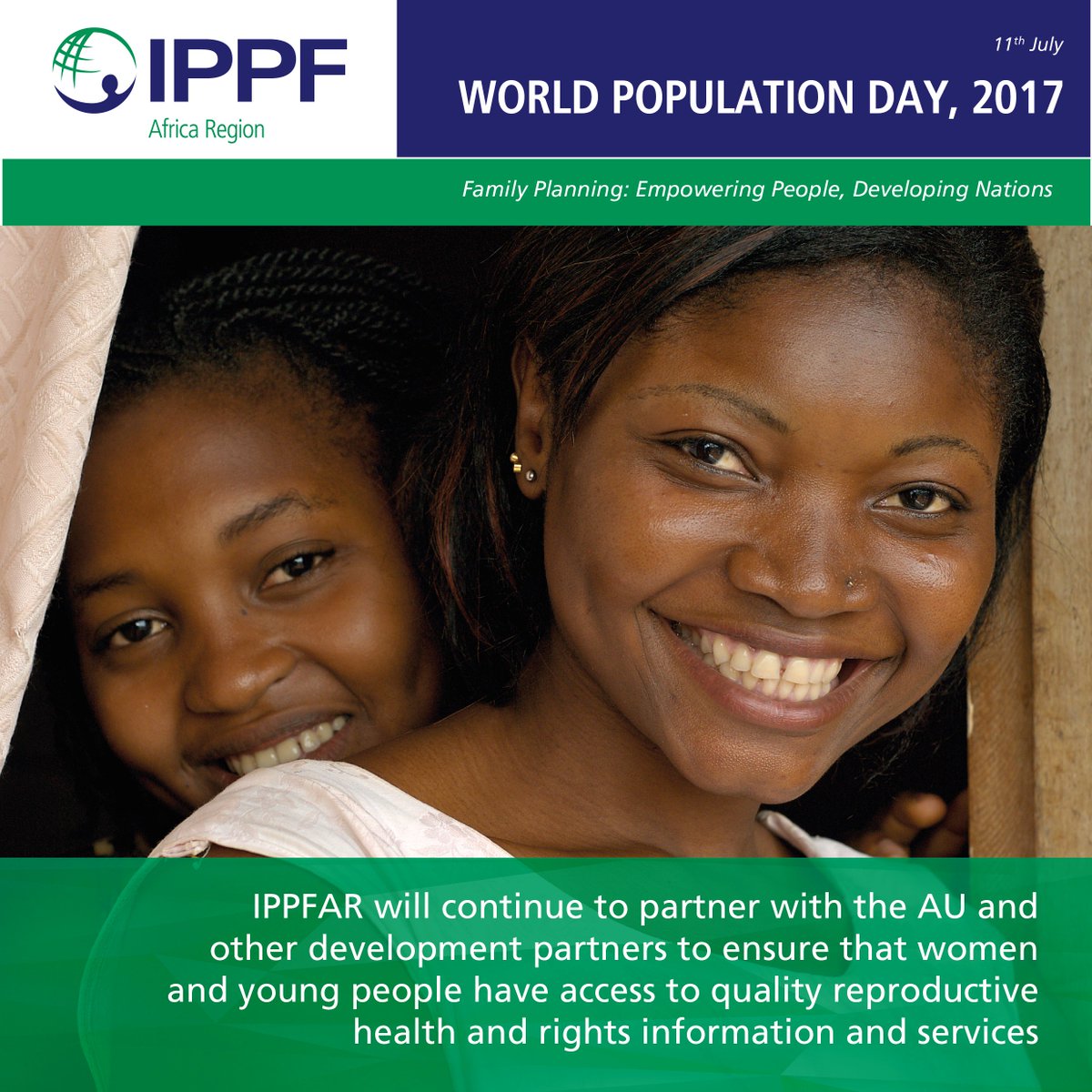 IPPFAR's tweet photo. Ensuring that women and young people have access to quality reproductive health and rights information and services #WorldPopulationDay2017 https://t.co/p8SofaYvRf