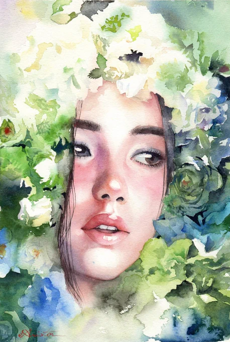 「fleur」
最近絵は描くものではなく飾るものだと気付いたら描くのが楽しみになってきたのです?
#アリ箱2017 