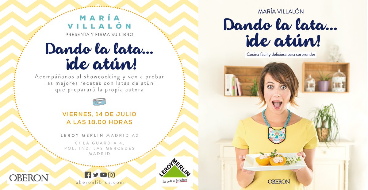 ParaTorpes's tweet photo. ¿Quieres aprender a hacer ricas recetas con latas de atún?
Apúntate gratis al taller de @Maria_Villalon en #Madrid: 
https://t.co/QWuxnjexup https://t.co/IH7LATeiMZ
