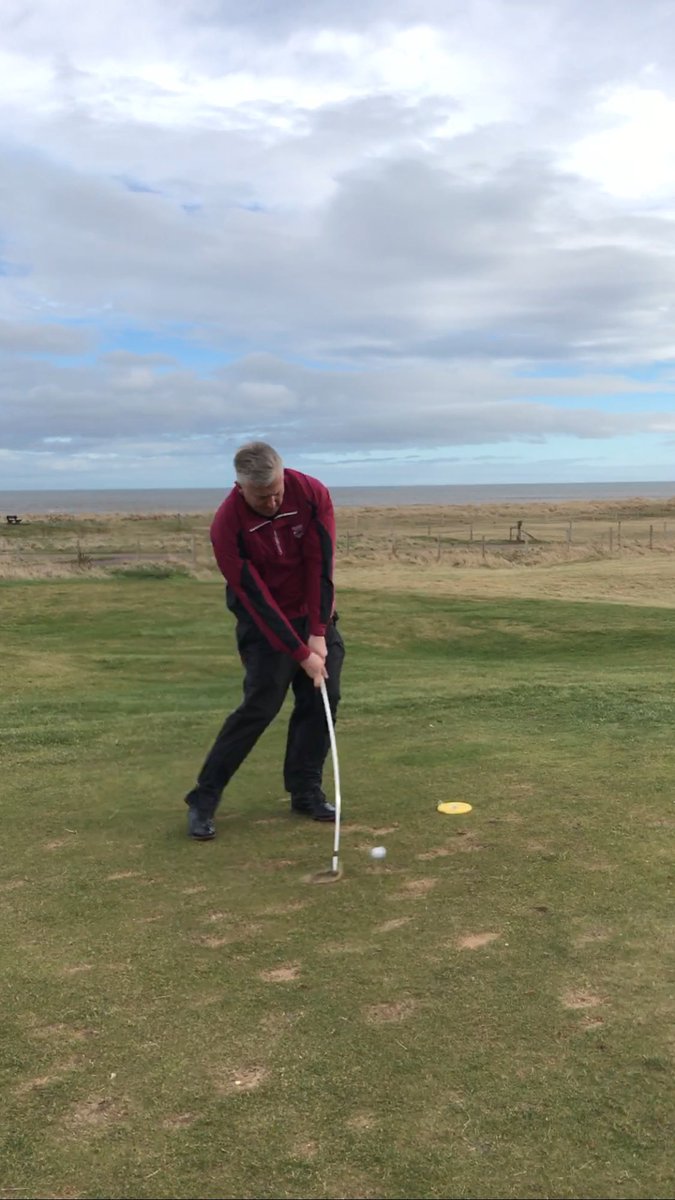 paddymack66's tweet photo. @DSTGolf Windy day in St Andrews in February. DST helps keep in under the gales! #120yard 4iron https://t.co/VMnqqKK87z
