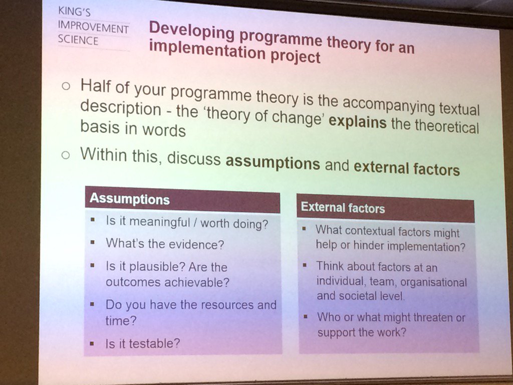 Considering barriers &amp; facilitators for #implementation of an intervention is vital for success #impscim17 @CLAHRC_SL