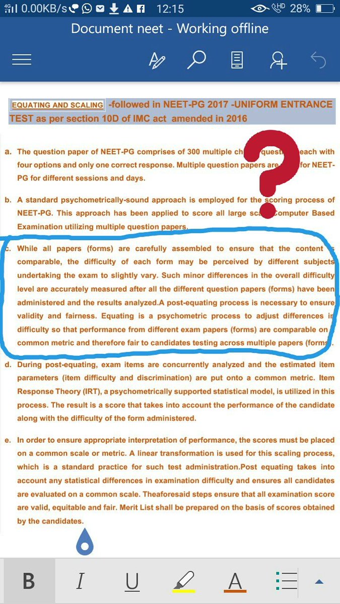 Srikanthrangia1's tweet photo. CBSE argues "2 qst papers r set at equal difficulty".❌
counter👊-post test EQUATING by normalization is a MUST for comparison&amp;COMMON MERIT💥👍 https://t.co/1gISUoA58X