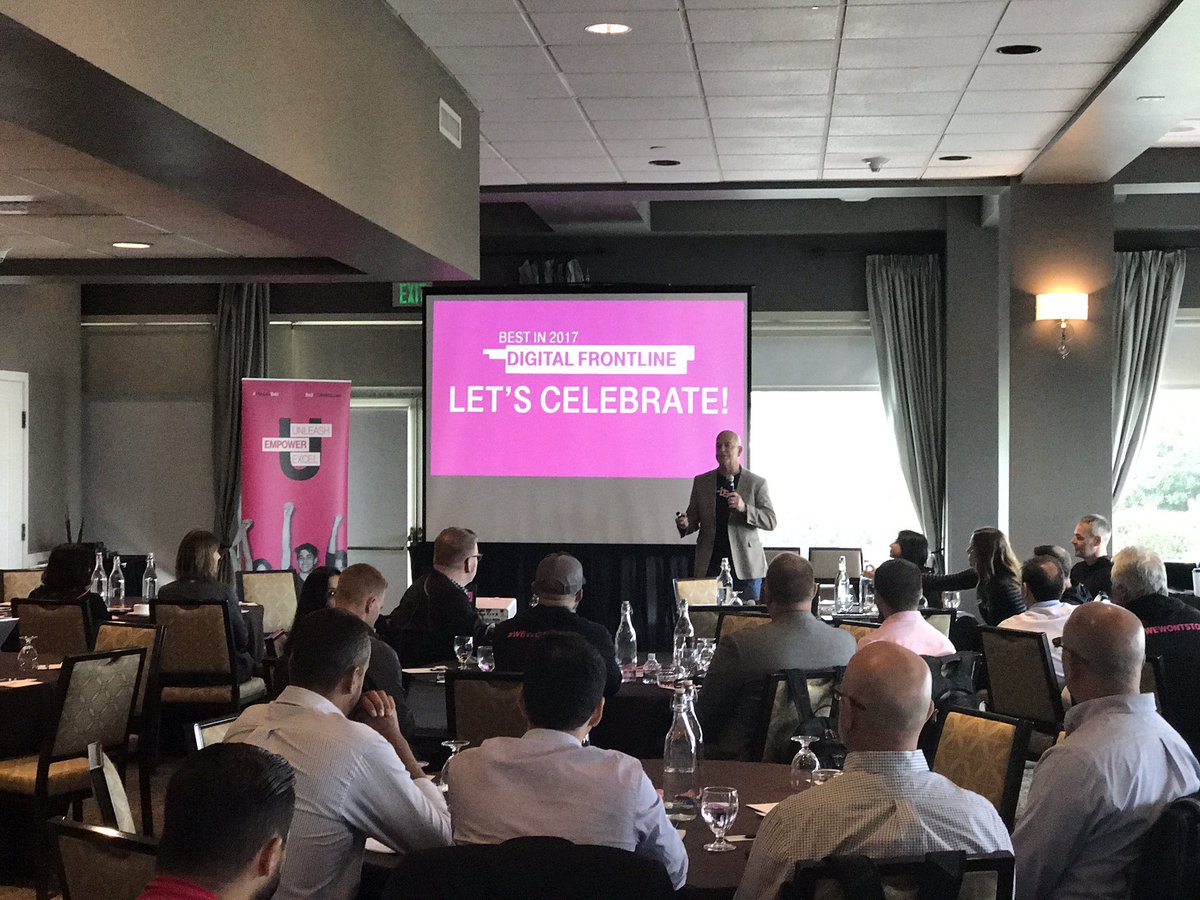 pfrncs's tweet photo. Our incredible leader of #DigitalFrontline @jmthomps85 recognizing 2017 partners and team members! #BeMagenta https://t.co/C1zNSqLAot