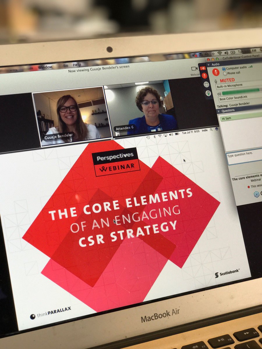 thinkPARALLAX's tweet image. The show has begun! We're talking with @scotiabank about creating an engaging #CSR strategy.