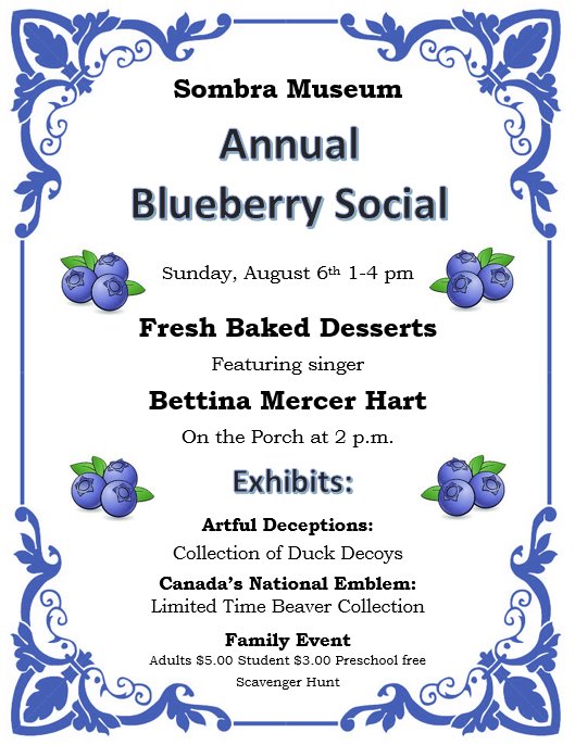 Sombra Museum on Twitter "The count down is on to our BlueberrySocial
