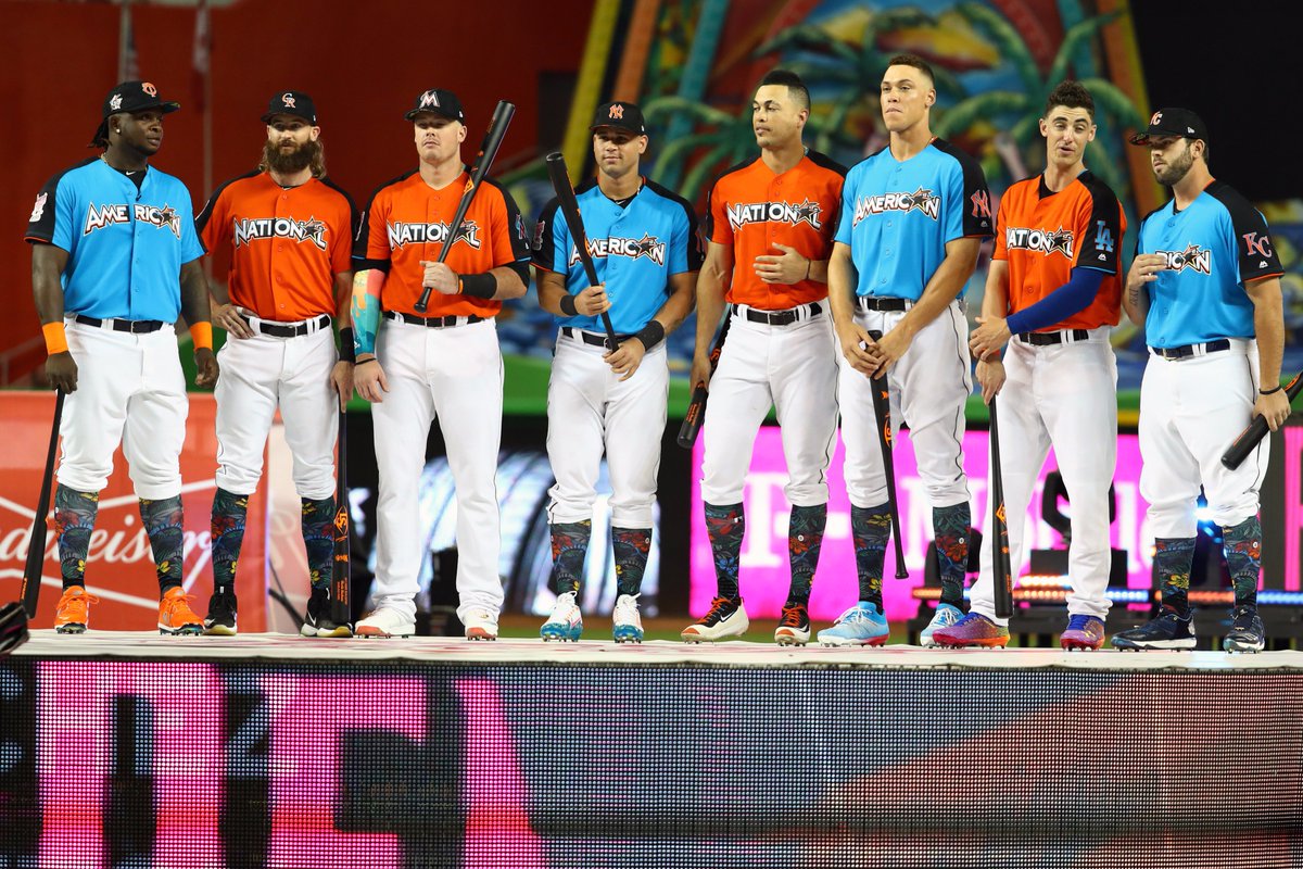 Rockies's tweet image. These guys mashed 194 dingers, 15.7 miles worth of homers last night! Amazing: atmlb.com/2tENsnZ

#HRDerby 💥