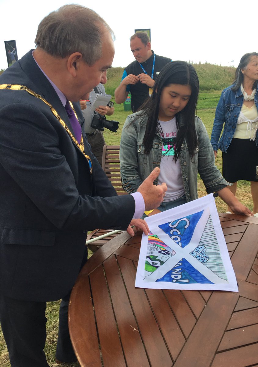 St_Lukes_Pr's tweet photo. Wow, what an achievement GY in P6, proud as punch displaying her winning flag #success @DundonaldLinks @North_Ayrshire https://t.co/FsAFAr9wdE
