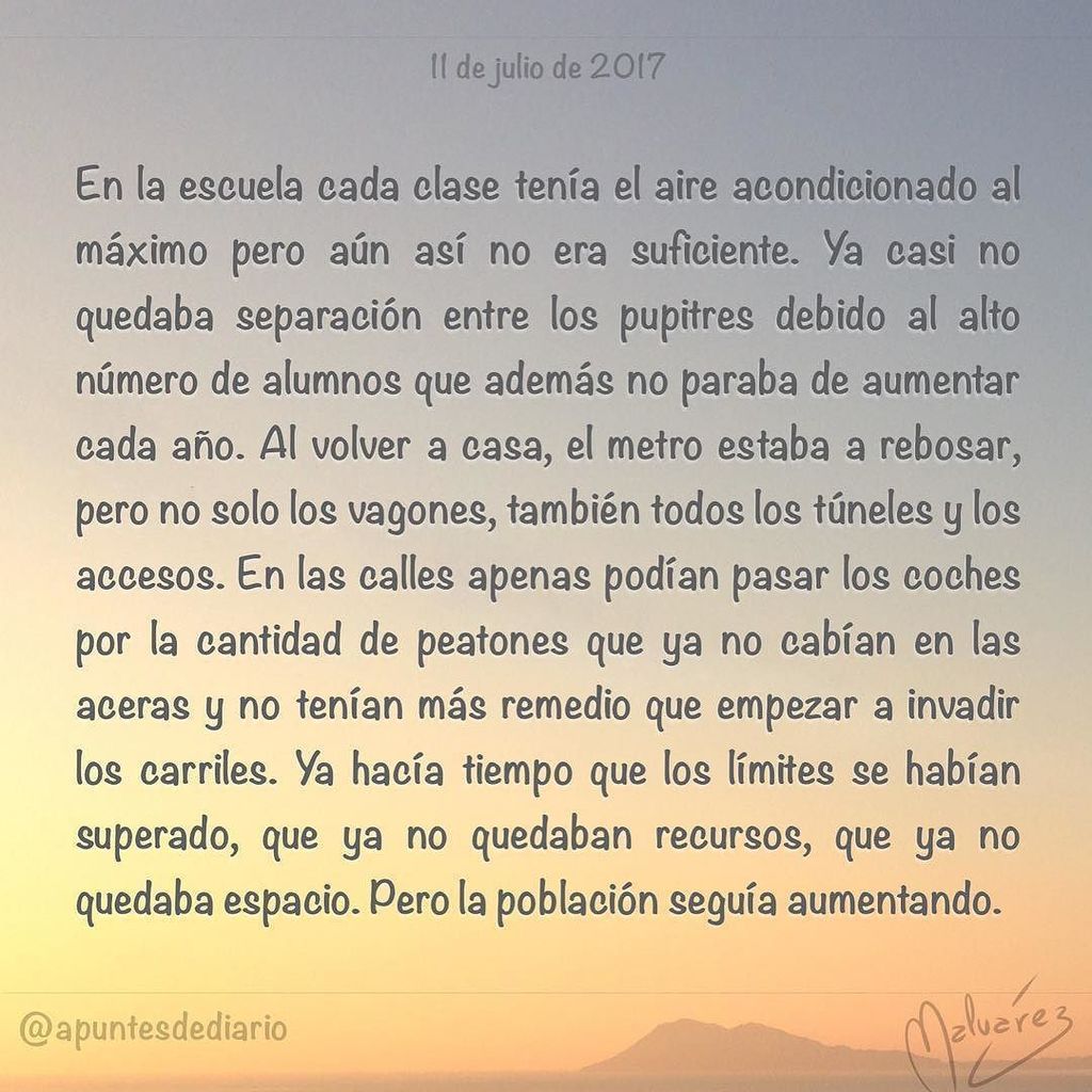 apuntesdediario's tweet photo. 📝11 de julio de 2017
📔: #MicrocuentoZ
#️⃣: #díadelapoblación #población #superpoblación #humanidad
#microcuento… https://t.co/z4R73S3o1v https://t.co/PMU5NimwU8