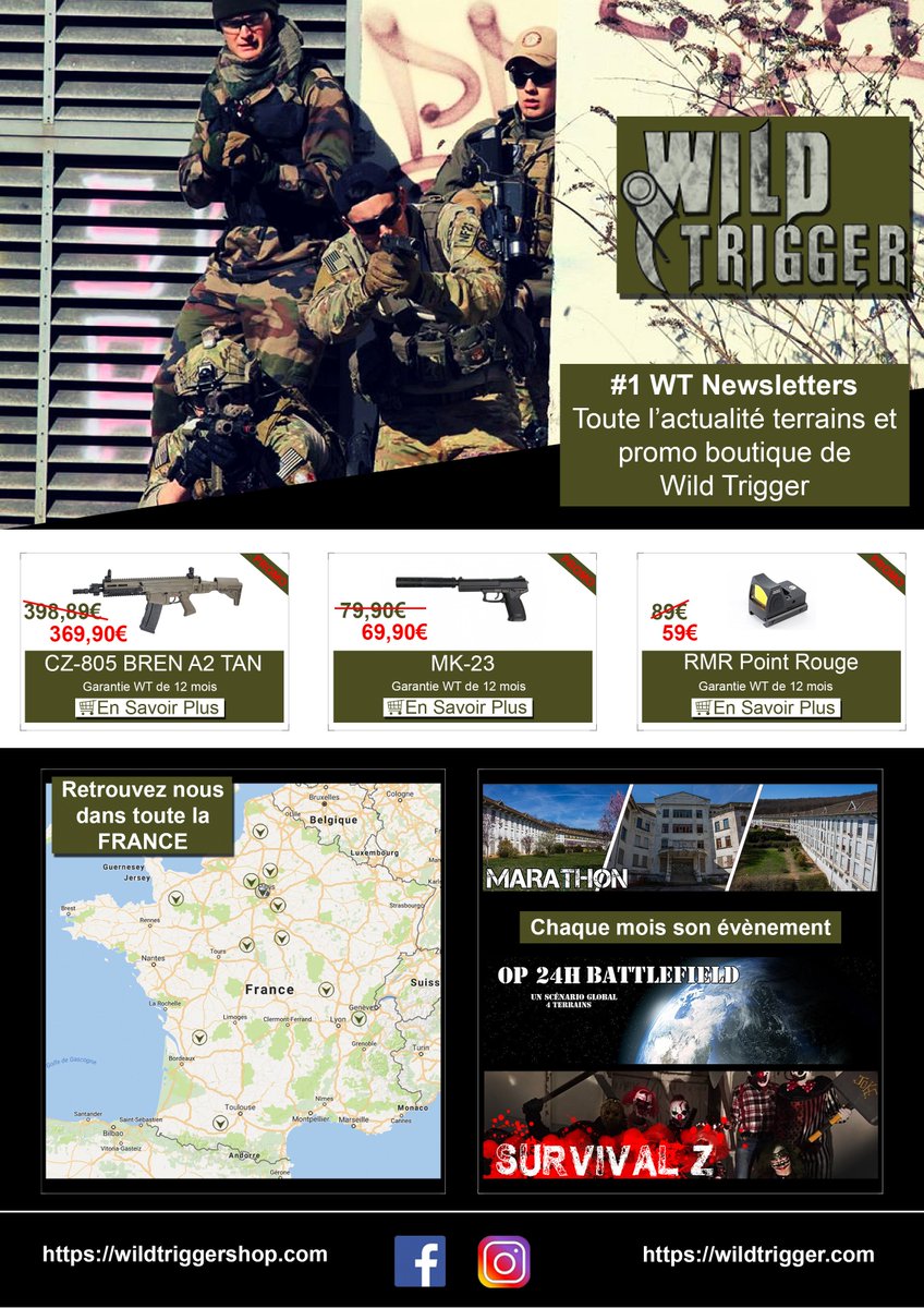 WiIdTrigger's tweet photo. Première newsletter #airsoft de #WildTrigger https://t.co/MLt9ESH8VC