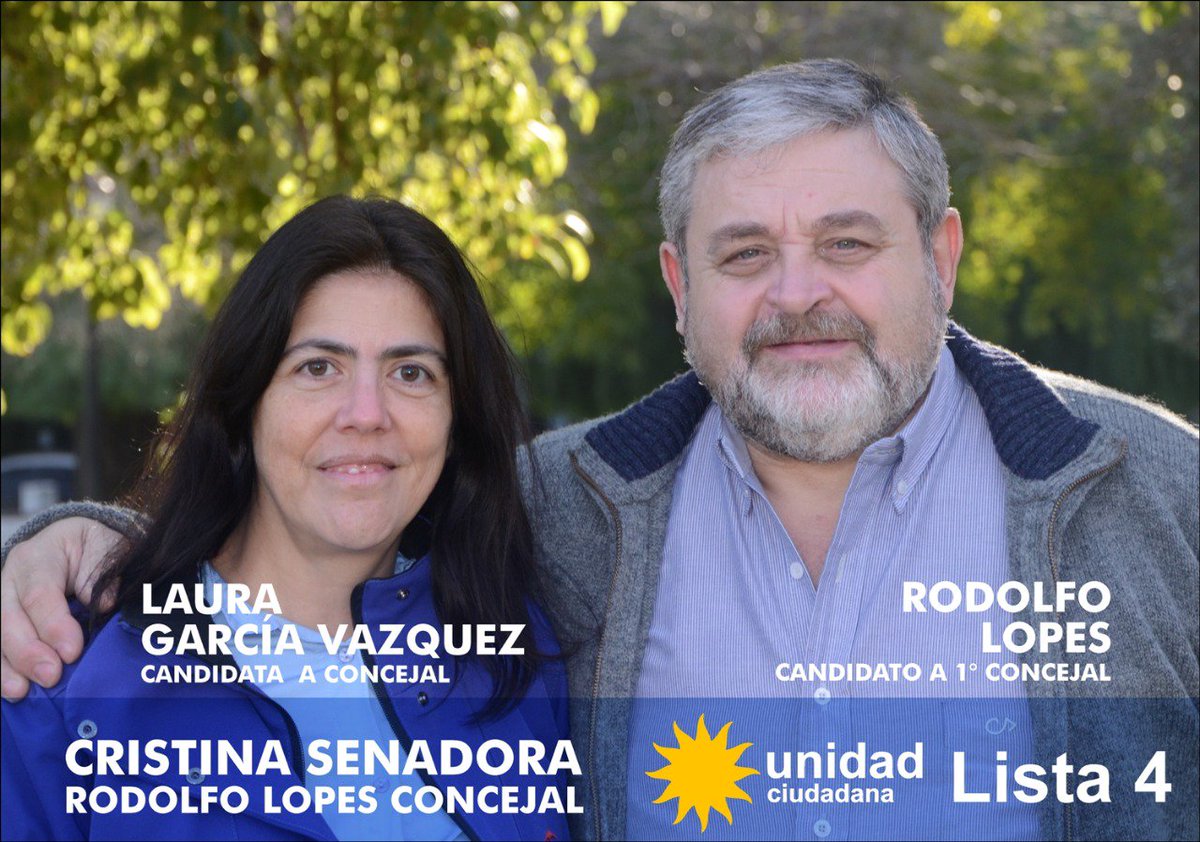 Rodolfo y Laura dos grandes compañeros . Rodolfo Lopes concejal . Unidad ciudadana .