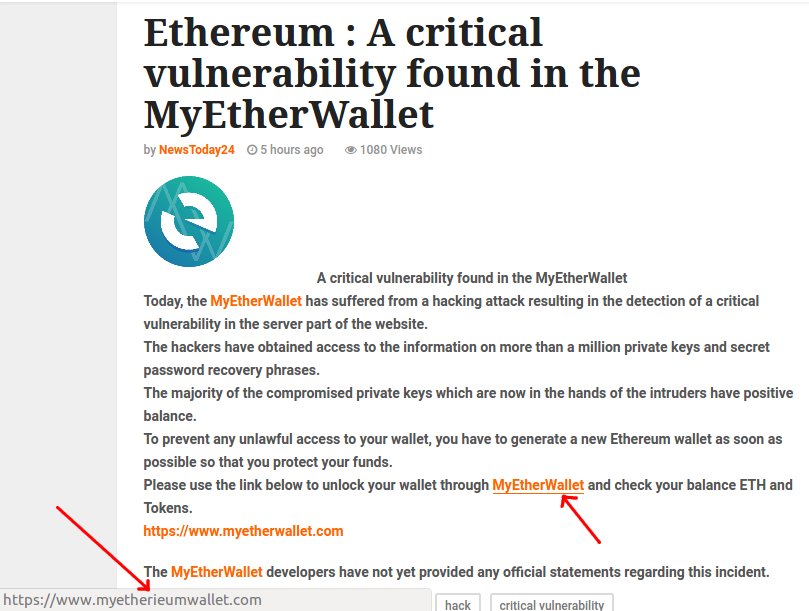 VitalikButerin's tweet image. Phishing, meet fake news! In other news, Scam Vitalik died in a car crash.
