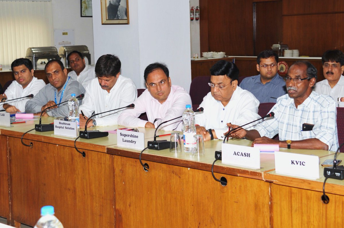 Initiative of MR @sureshpprabhu; Round table conference about 'Linen Mgnt. & Mechanised laundry chaired by Member Rolling Stock today.