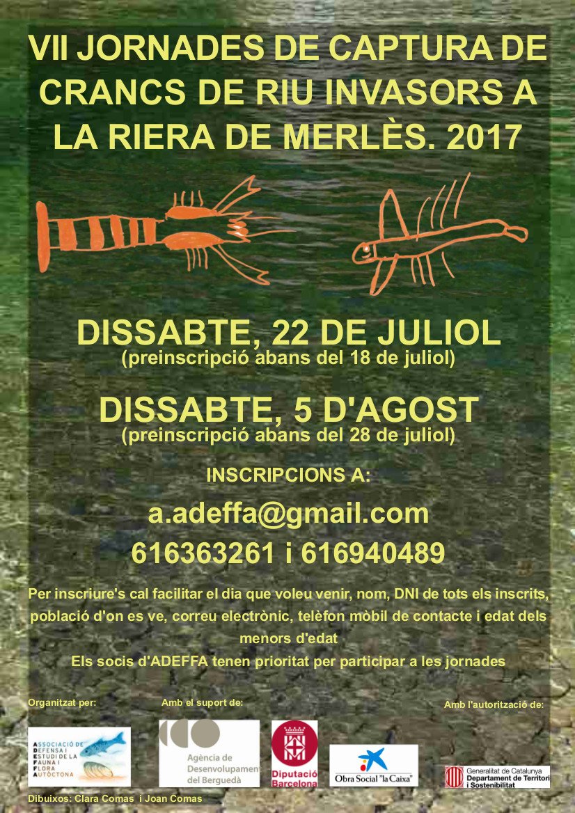 Cons_Llucanes's tweet photo. 🦀ANOTEU: Unes jornades imprescindibles per prendre consciència de que cal respectar la natura i la fauna autòctona #Merlès #ADEFFA #Lluçanès https://t.co/vkRFrnvjVo