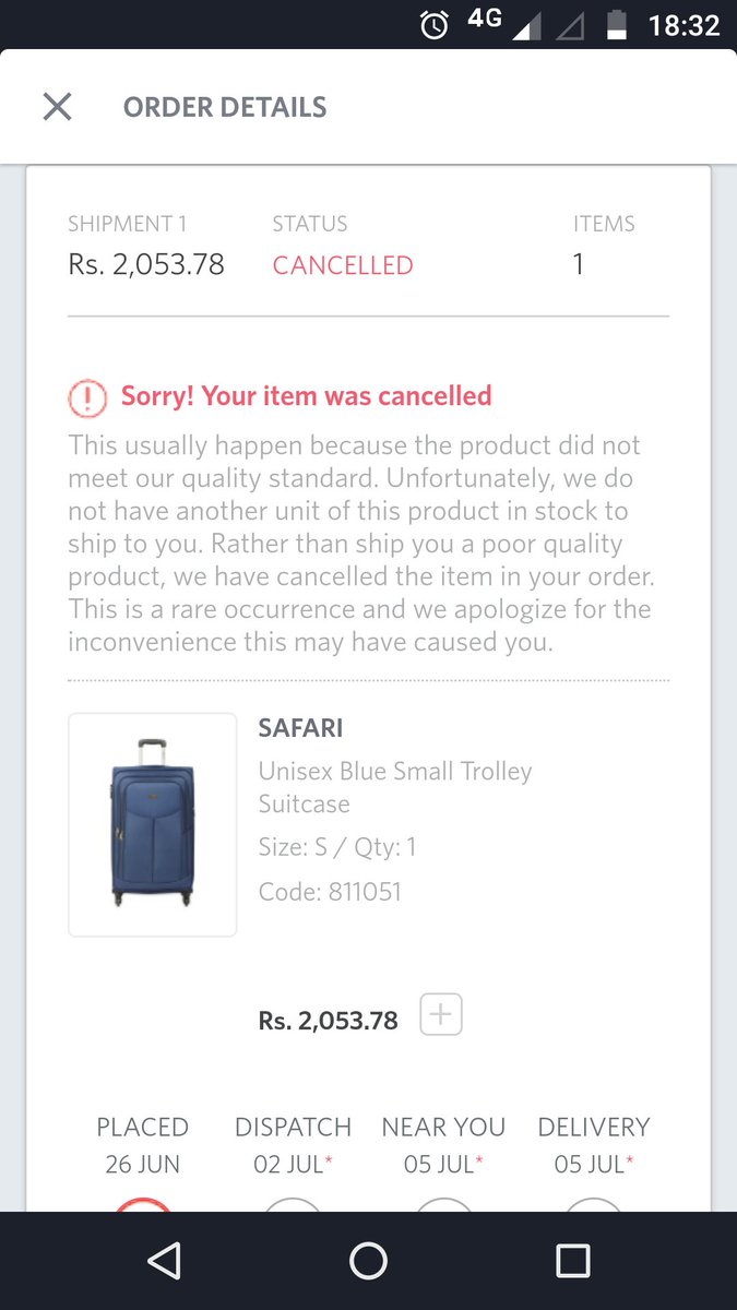 kanoonkahaath's tweet photo. @MyntraSupport This is what you'll have done after 17 days? At least inform us by calling. #ShameOnMyntra https://t.co/LuFpjO9E8e