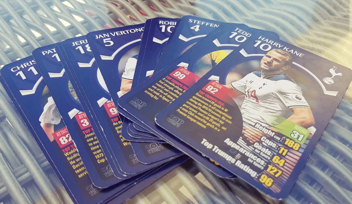 PetePhotograph's tweet photo. @HKane just played #toptrumps on holiday with my 7yr old son.... i win ur card, and the tears commence... #parentfail 😭 #HERO #Spurs #COYS https://t.co/uGTDUtYxSM