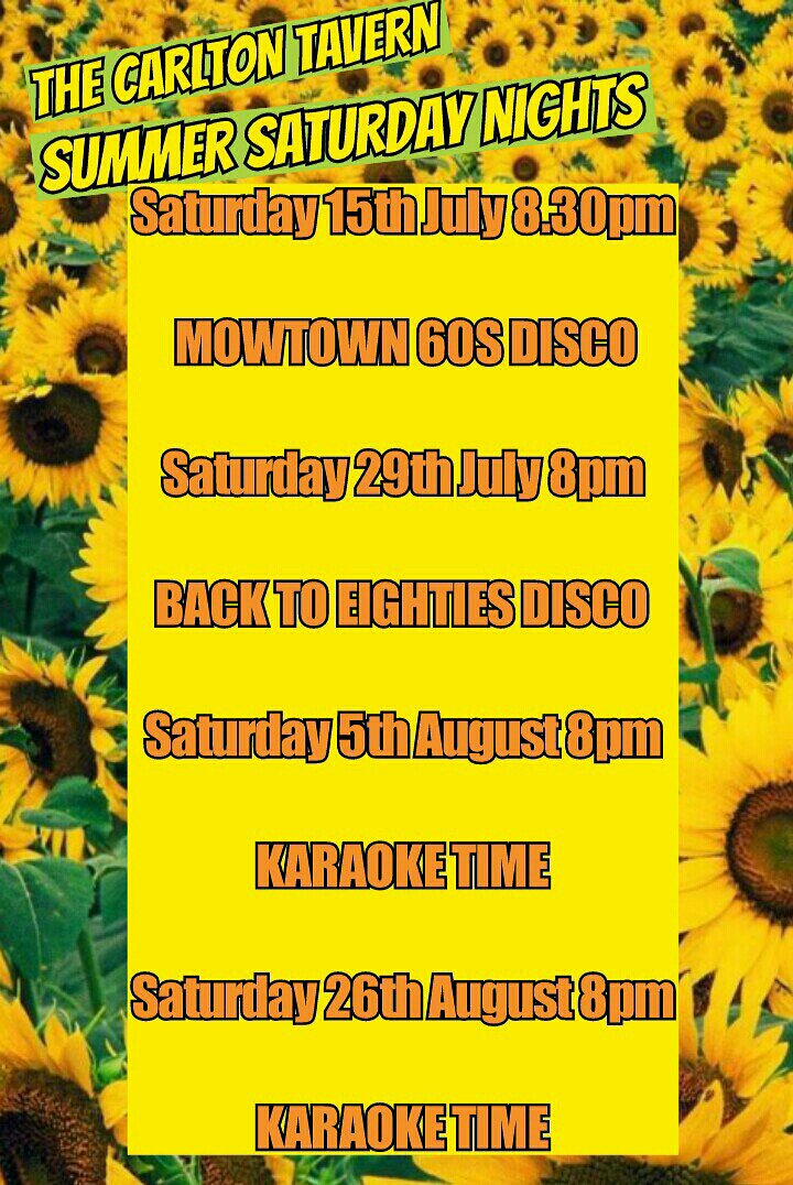 carlton_tavern's tweet photo. JOIN US #Greatlocals #marstonspubs this weekend for the first of our SUMMER SATURDAYS for #discos #karaoke https://t.co/HjbKeosM1x