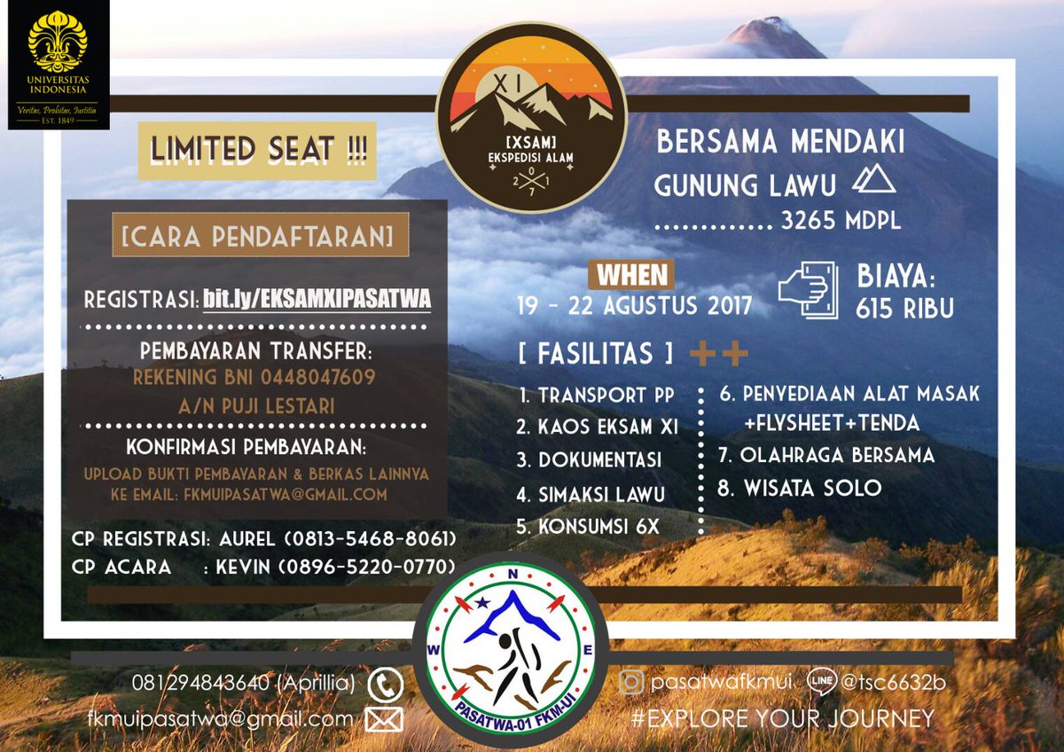 PasatwaFKMUI's tweet photo. #PASATWAFKMUI2017
#ExploreYourJourney! 
#EKSAMXI
#Lawu3265mdpl
#PendakianBersama
#MyTripMyAdventure https://t.co/OaITZ4wCmz