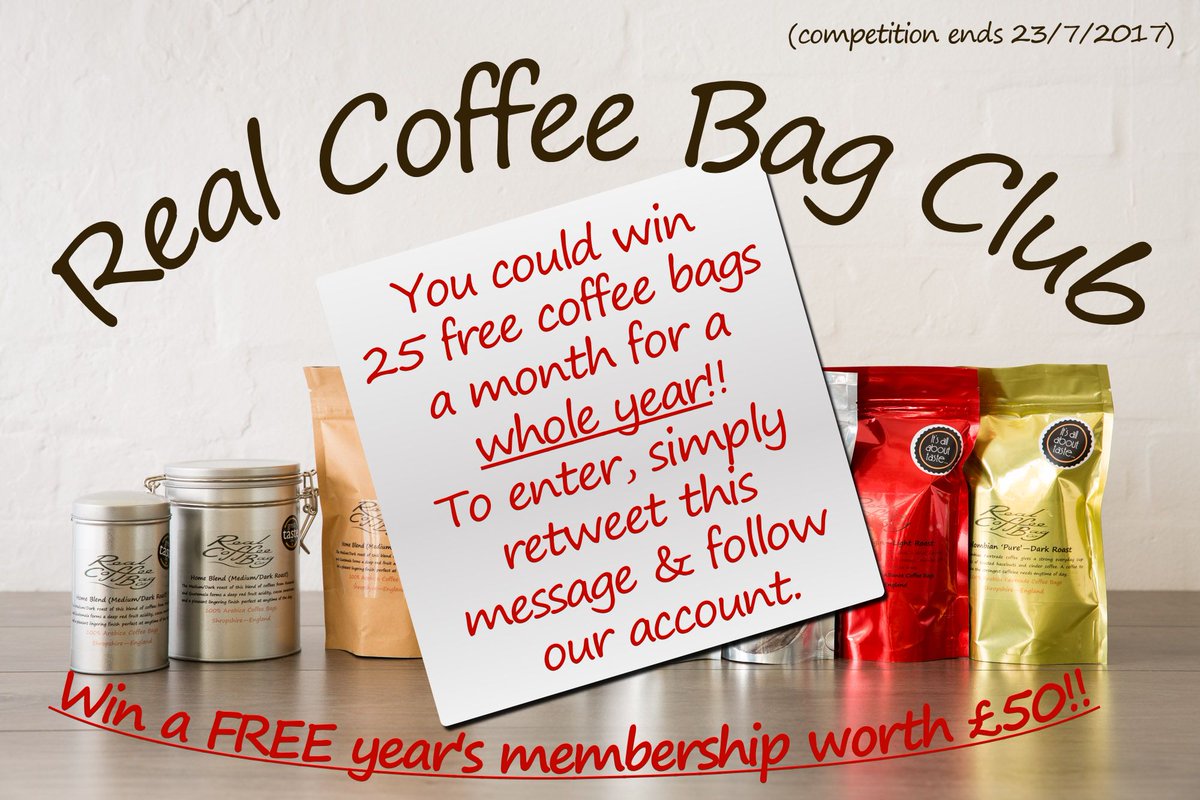 realcoffeebag's tweet image. Win a year&apos;s worth of #coffee with our new July #competition - simply RT and follow and you could #win!