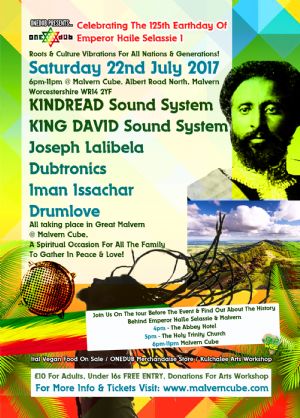 DubListings's tweet photo. 22.07.17 #ONEDUB live from @MalvernCube #Malvern for a very special 'H.I.M 125th Earthday' celebration. Tickets > https://t.co/33DQRkX5Qi https://t.co/IFiiRx05SB