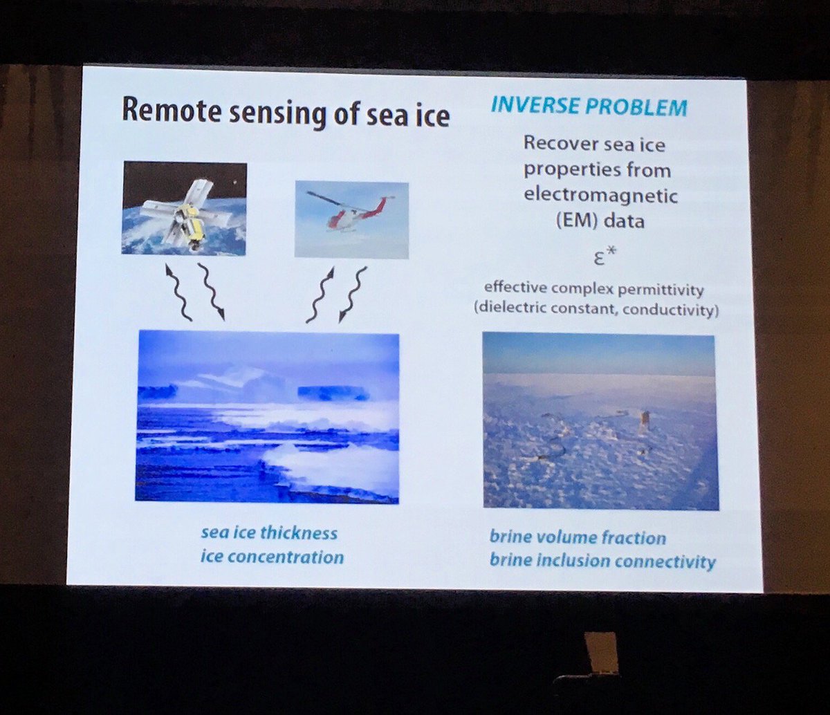 ThePCAM's tweet photo. Ken Golden on Sea Ice at #SIAMAN17.  See also his @PrincetonUPress PCAM article on the topic https://t.co/Xph26cTADt https://t.co/QZJZRxfl0C