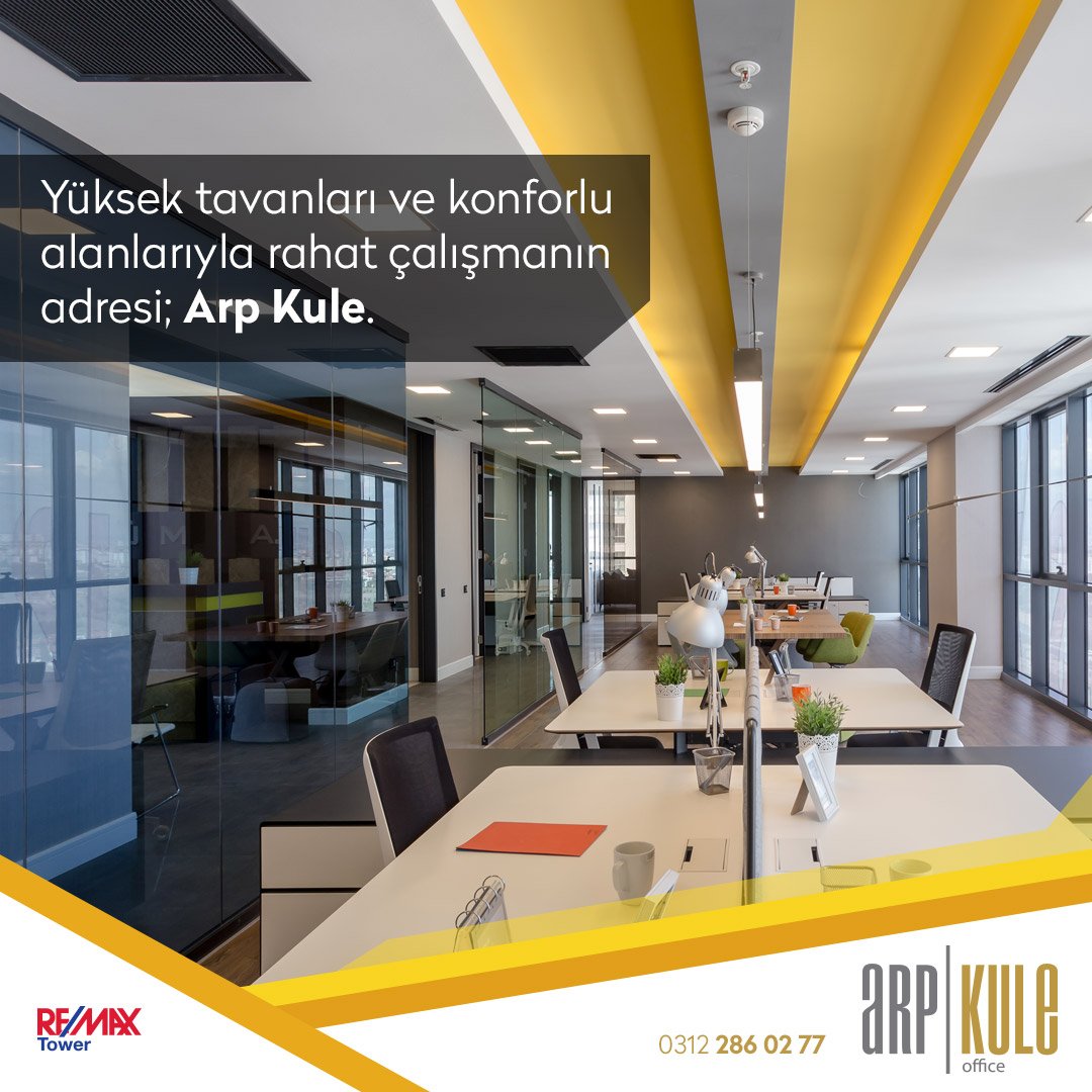 KuleArp's tweet photo. Yüksek tavanları ve konforlu alanlarıyla rahat çalışmanın adresi; Arp Kule. #arpkule #remaxtower #ticarigayrimenkul #ofis #kuleofis https://t.co/UUxW73Ujdc