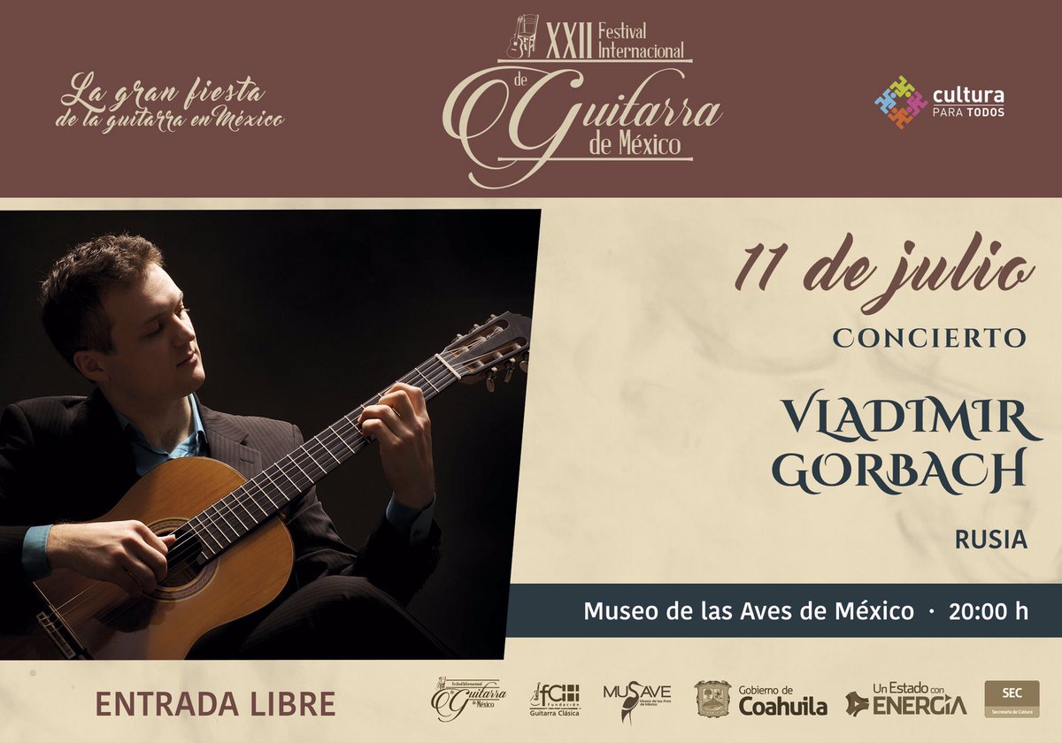 ¡Gran recital el día de hoy! El virtuoso <a href="/GorbachVladimir/">Vladimir Gorbach</a> deleitará a nuestro público con su maestría. ¡No se lo pueden perder!