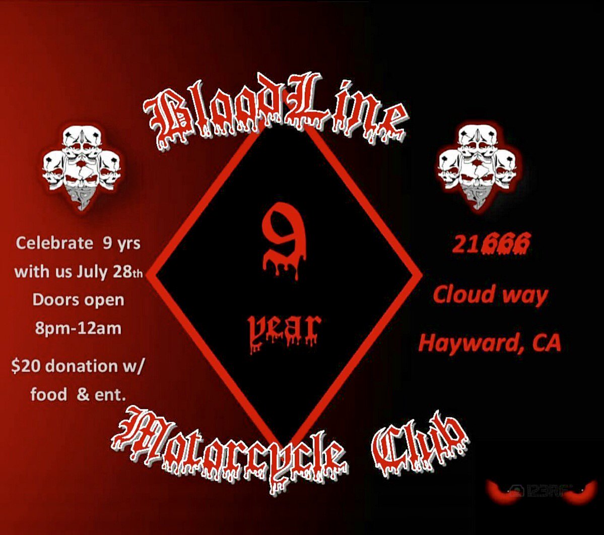 BloodLineMC's tweet image. Mark your calendars! July 28th @ 8pm...We'd like to have everybody over @ our CH to celebrate our 9 Year Anniv! Food, drinks, Entertainmet!!