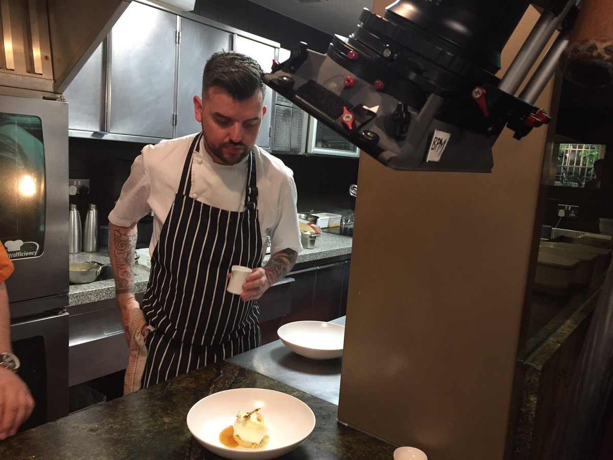 StanPastry's tweet photo. Bit of filming today for an upcoming project I'm doing @ChapterOneDub @Chefstip69 @VanessaHogs  #camerasrolling #irishfood #dublin https://t.co/OuNlKQMOiz