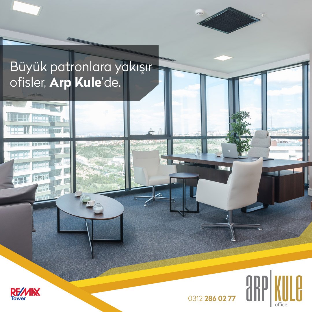 KuleArp's tweet photo. Büyük patronlara yakışır ofisler, Arp Kule’de.  #arpkule #remaxtower #ticarigayrimenkul #ofis #kuleofis https://t.co/rO45PDn4w9
