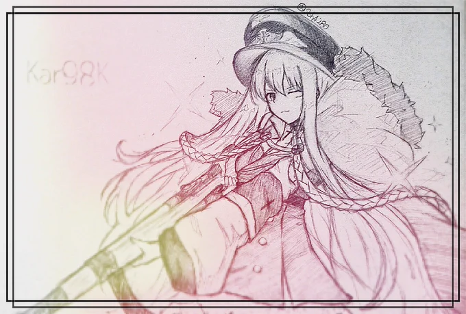 #소녀전선#카구팔#kar98k#소전소전 카구팔 손그림. 